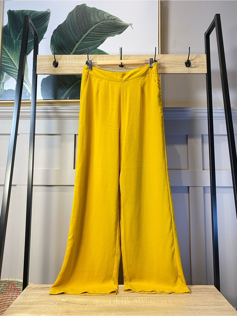 Ardene Bright Yellow Wide-Leg Women's Pants L